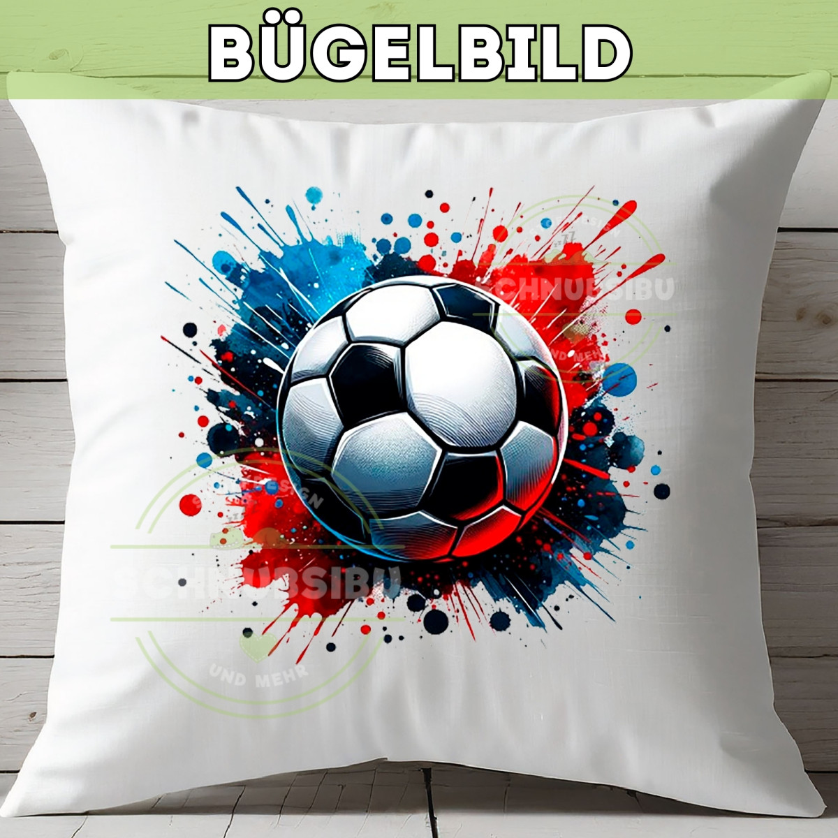 Bügelbild Fussball rot